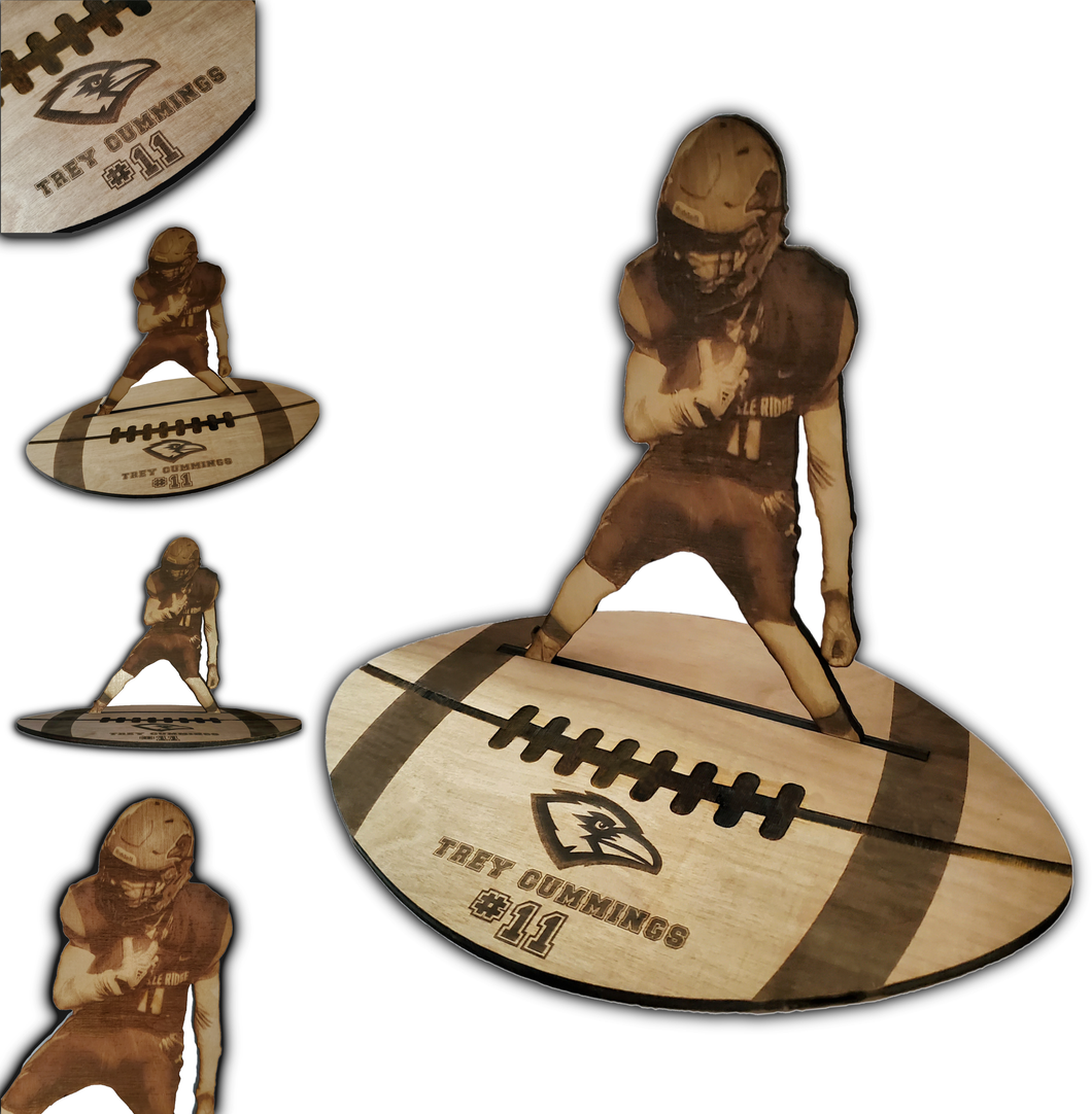 Wood Football Figurine