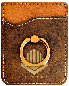 Leather Phone Wallet with Ring Stand